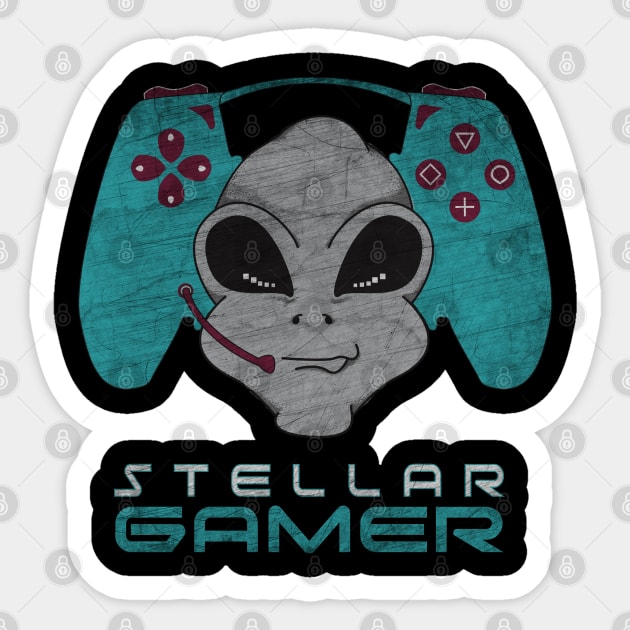 Alien Head Gamer Sticker by PEHardy Design